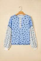 The Kara Long Sleeve Top - Sky Blue — view 4