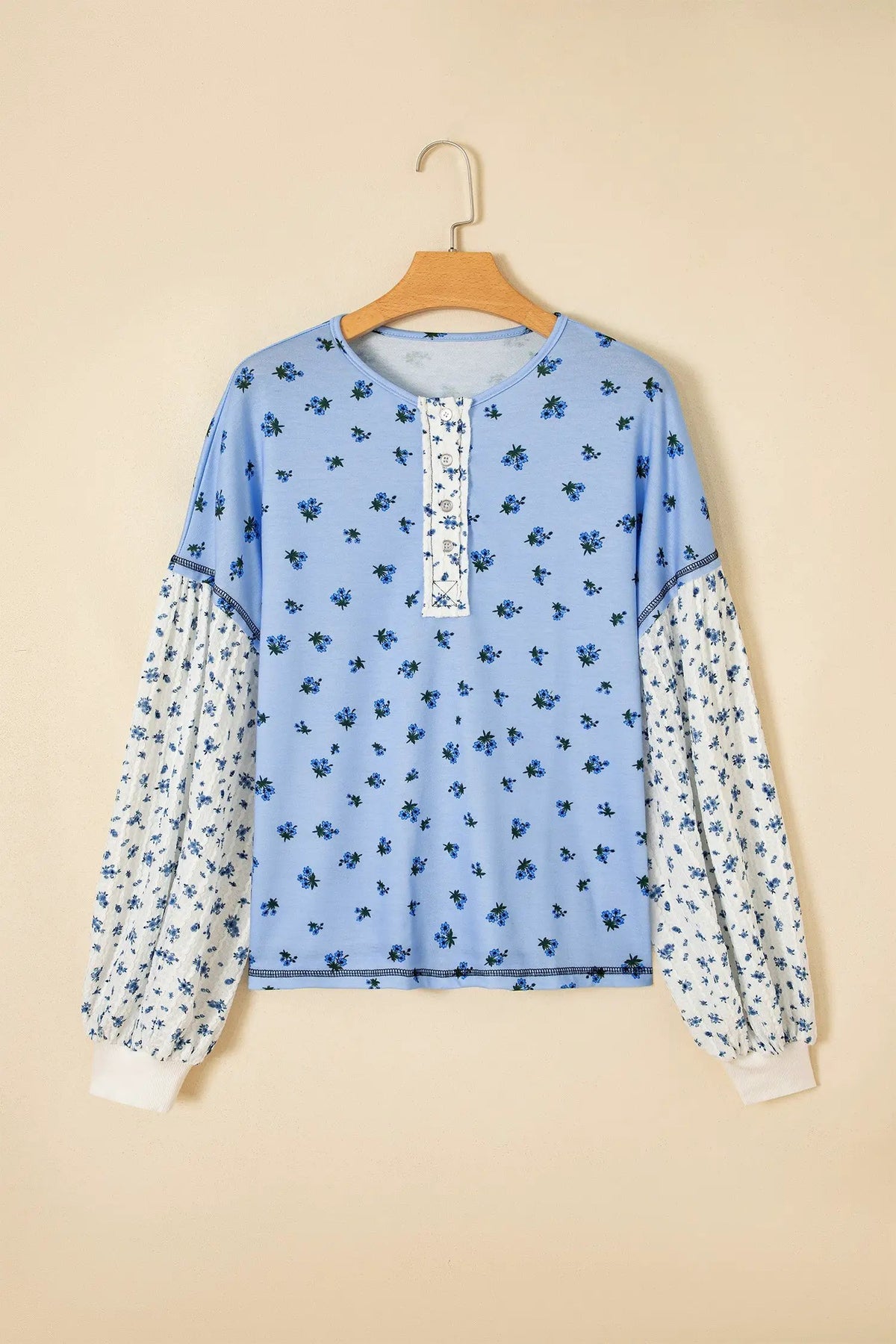 The Kara Long Sleeve Top - Sky Blue — view 4