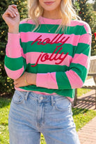 The Demi Sweatshirt - Green Stripe — main photo