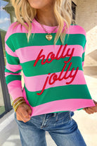 The Demi Sweatshirt - Green Stripe — view 2