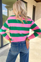 The Demi Sweatshirt - Green Stripe — view 3