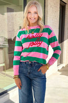 The Demi Sweatshirt - Green Stripe — view 4