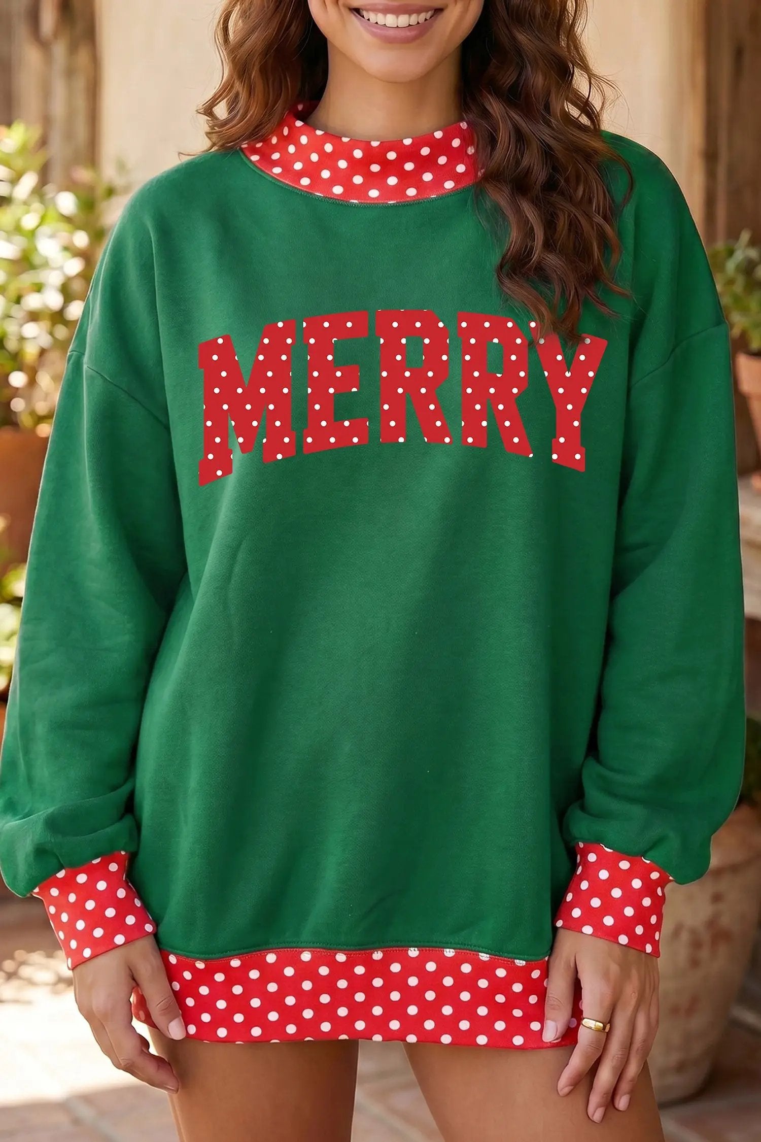 The Amara Graphic Sweatshirt - Dark Green — view 2