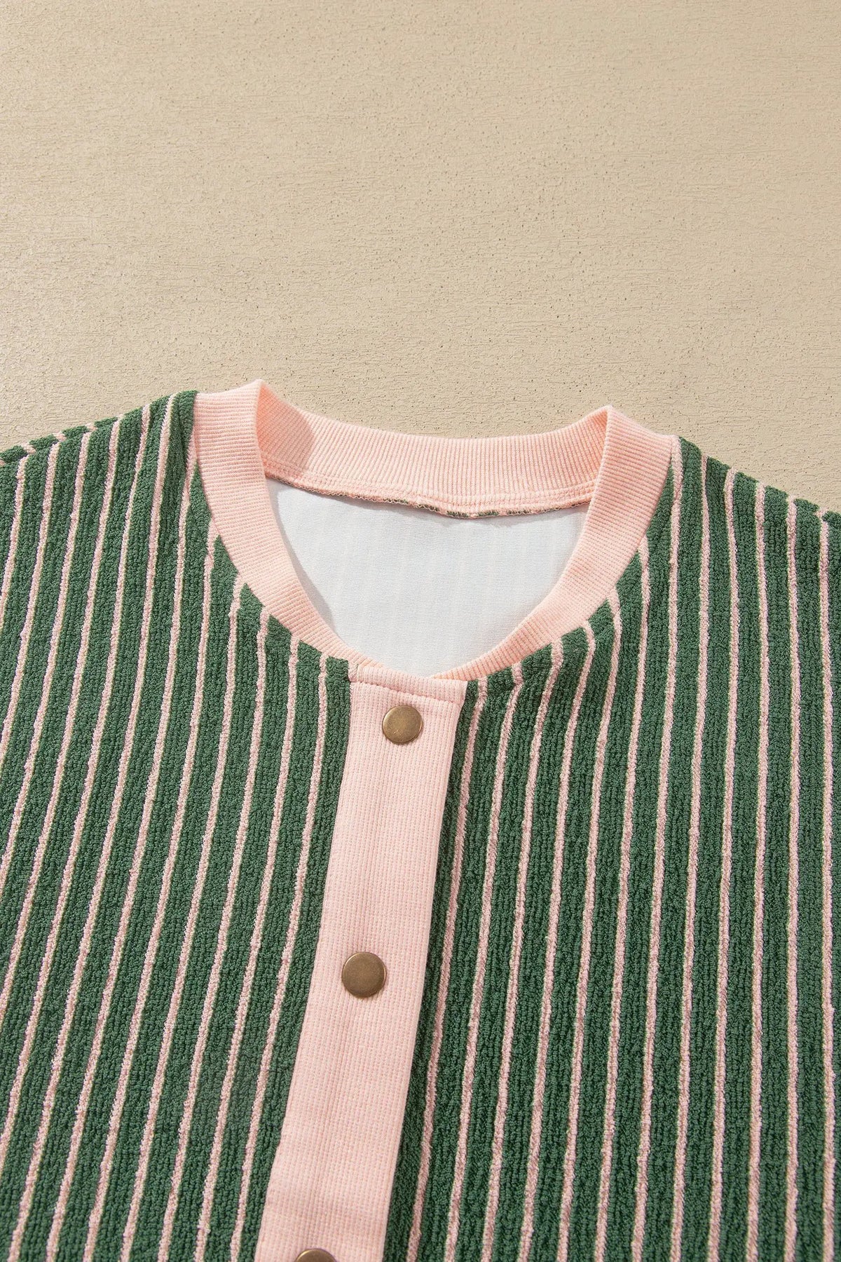 The Presley Cardigan - Green Stripe — view 5