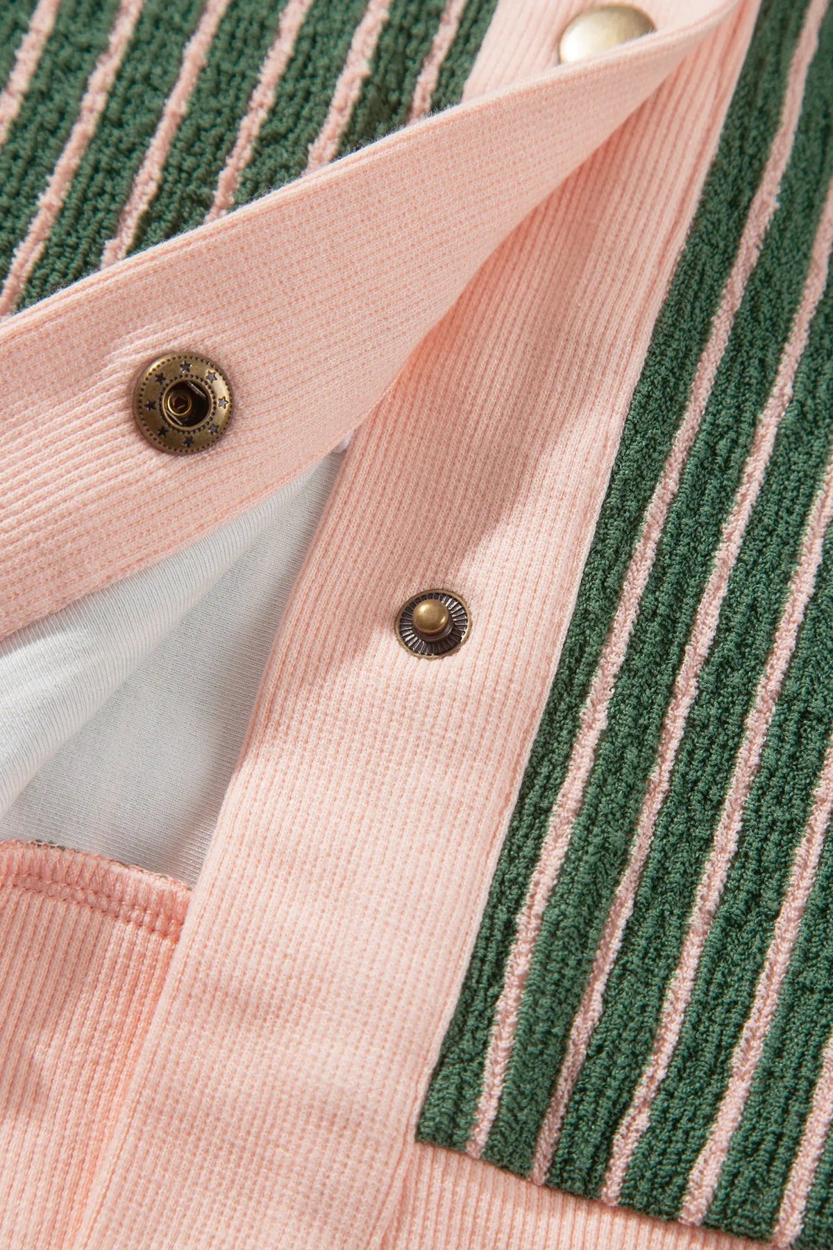 The Presley Cardigan - Green Stripe — view 6