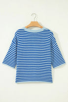 The Lucy Cardigan - Blue Stripe — view 5