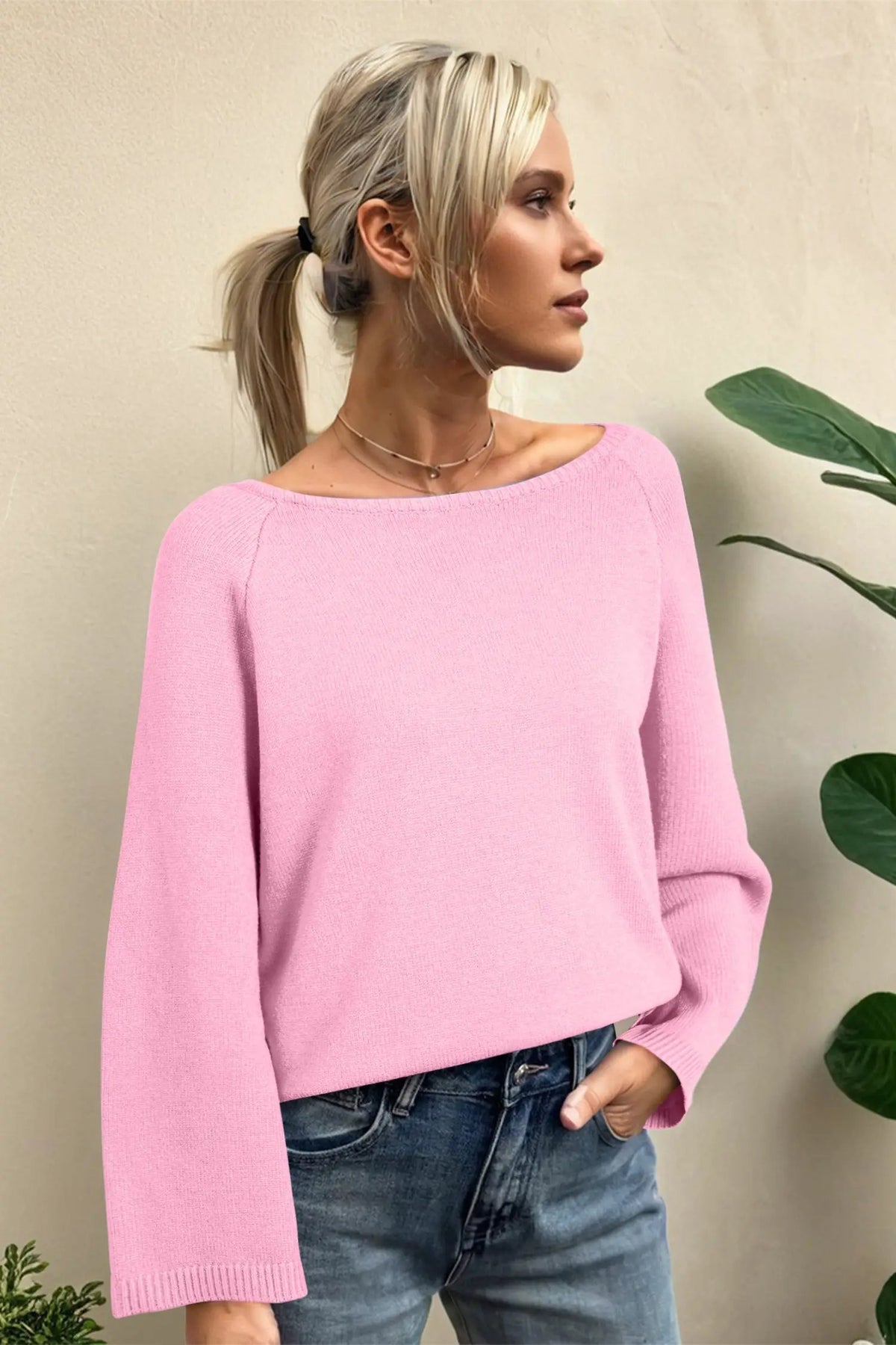 The Callie Sweater - Pink — view 2