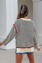 The Nola Sweater - Black Stripe — view 5