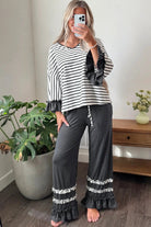 The Peyton Pant Set - Gray Stripe — view 6