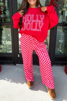 The Felicity Pant Set - Red — view 3