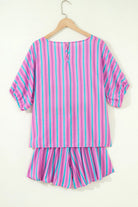 The Talia Short Set - Pink Stripe — view 5
