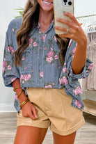 The Cleo Blouse - Blue — view 3