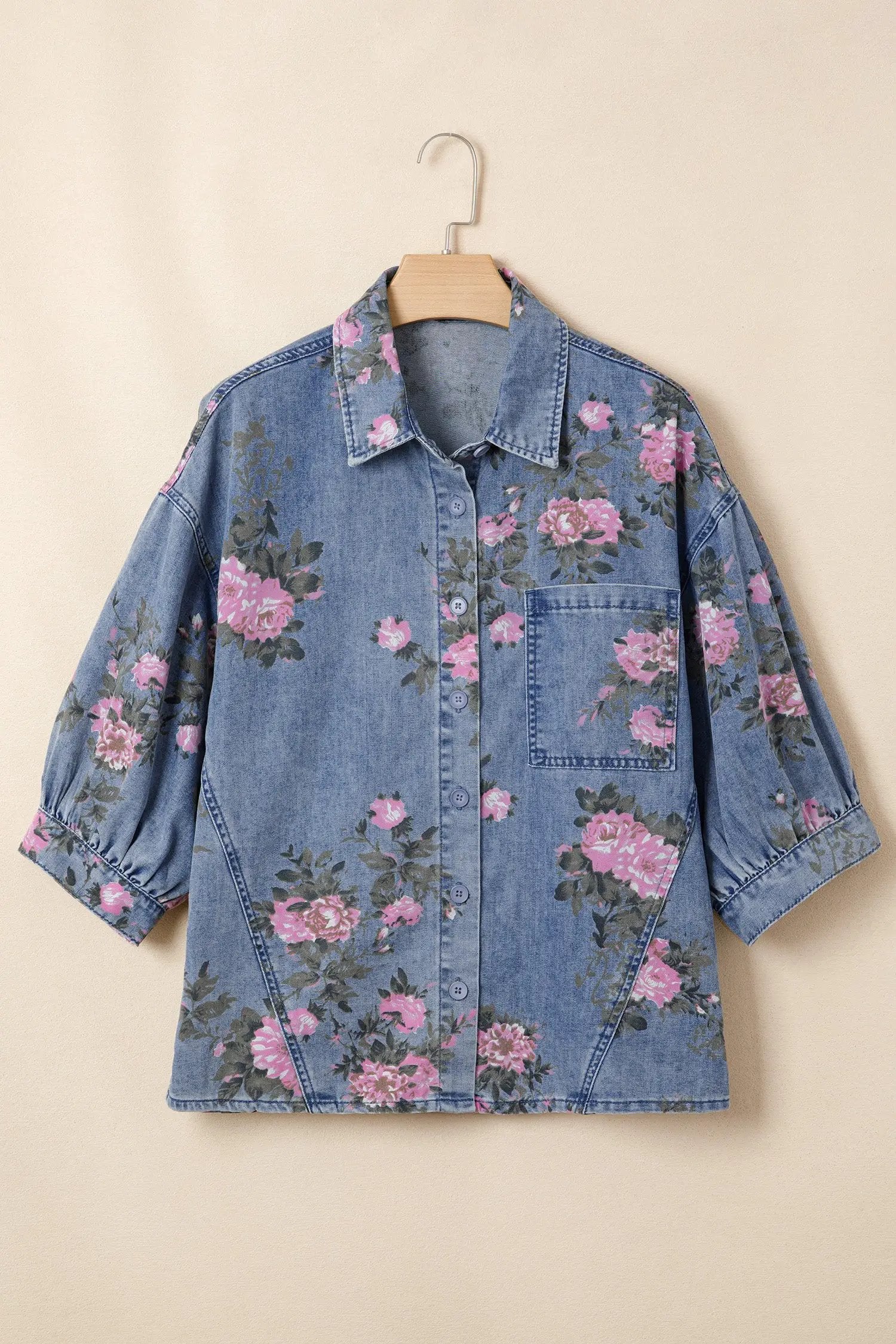 The Cleo Blouse - Blue — view 4