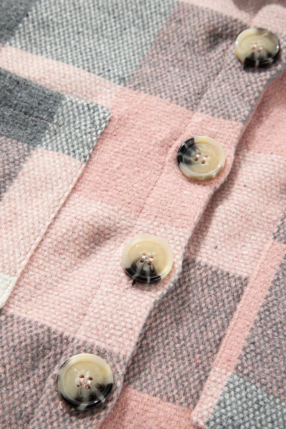 The Sage Plaid Shacket - Pink — view 6