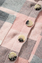 The Sage Plaid Shacket - Pink — view 6