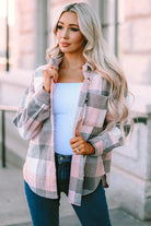 The Sage Plaid Shacket - Pink — main photo