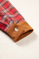 The Tori Plaid Shacket - Red — view 6
