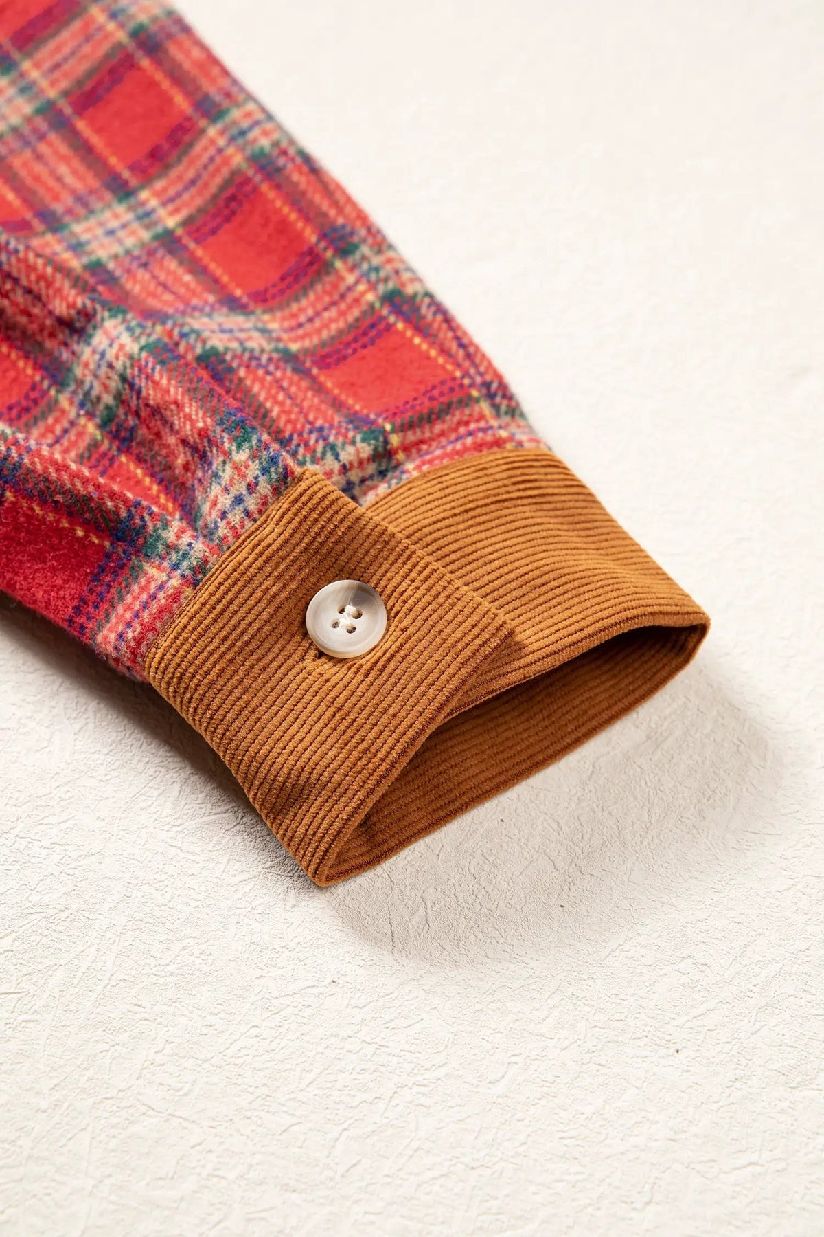The Tori Plaid Shacket - Red — view 6