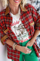 The Tori Plaid Shacket - Red — main photo