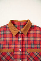 The Tori Plaid Shacket - Red — view 5