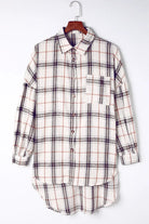 The Willow Plaid Shacket - White — view 5