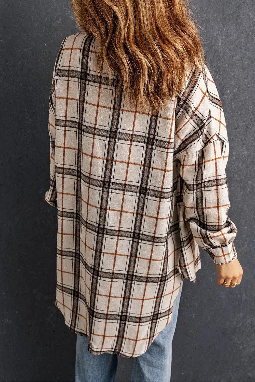 The Willow Plaid Shacket - White — view 2