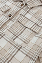 The Everly Plaid Shacket - Khaki — view 6