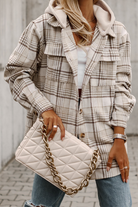 The Everly Plaid Shacket - Khaki — main photo