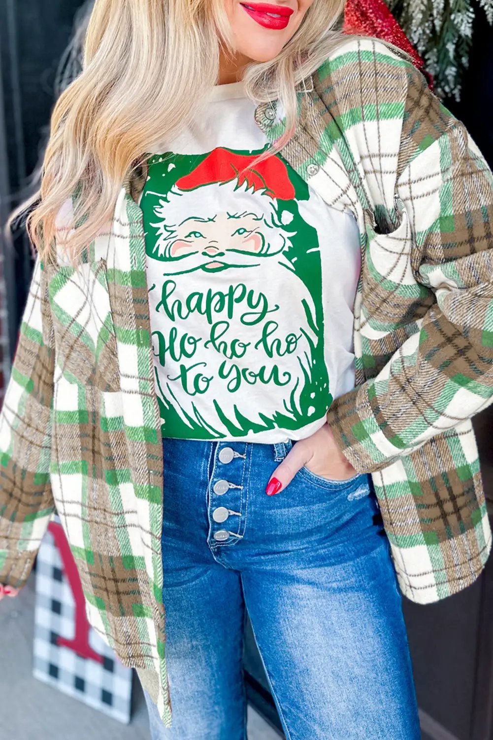 The Josie Plaid Shacket - Khaki — main photo