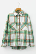 The Josie Plaid Shacket - Khaki — view 4