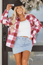 The Aubrey Plaid Shacket - Rose — main photo