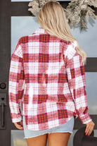The Aubrey Plaid Shacket - Rose — view 2