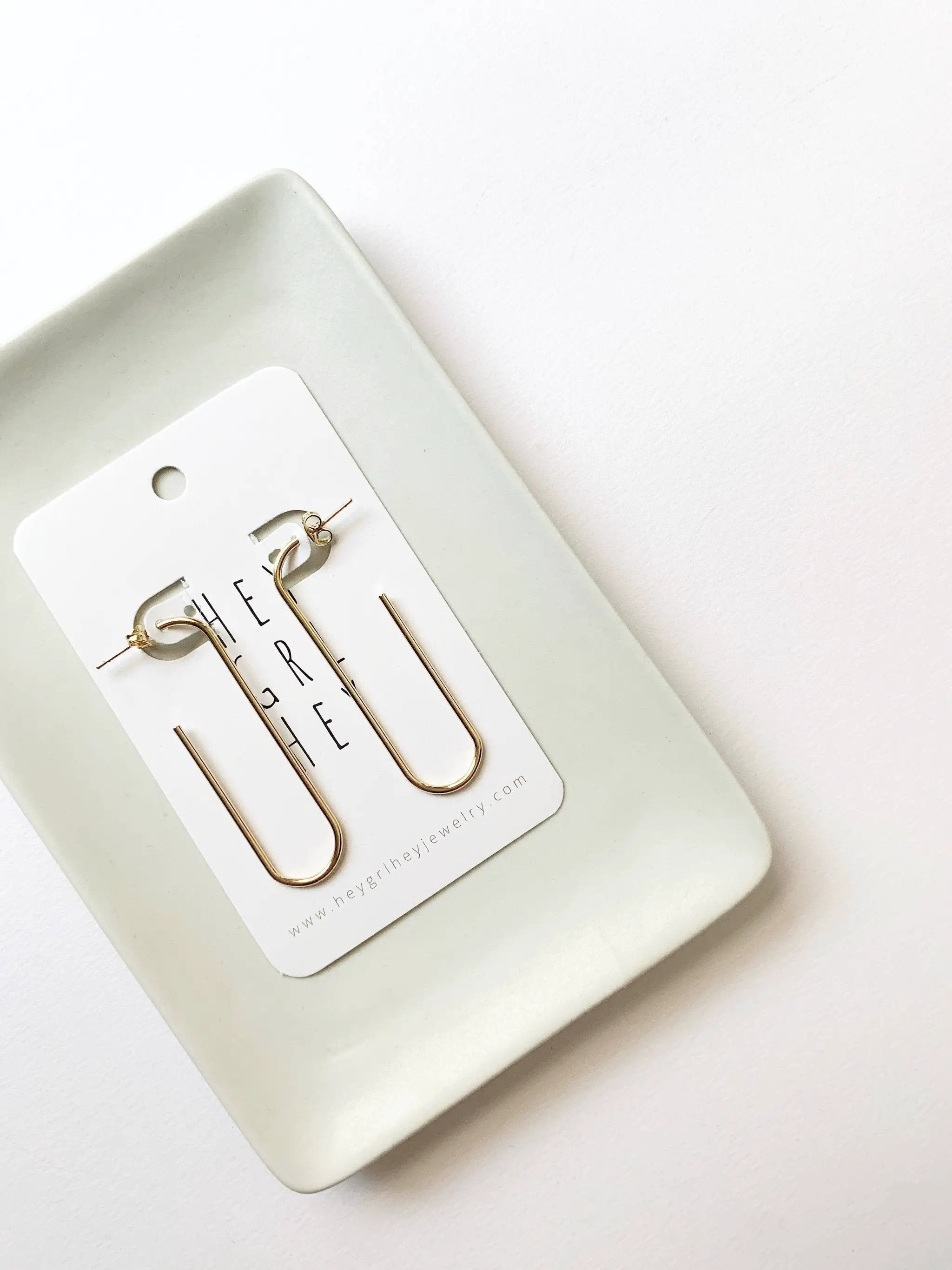 Hey Grl Hey Jewelry The Paperclip Hoop Earrings in Gold - Earrings
