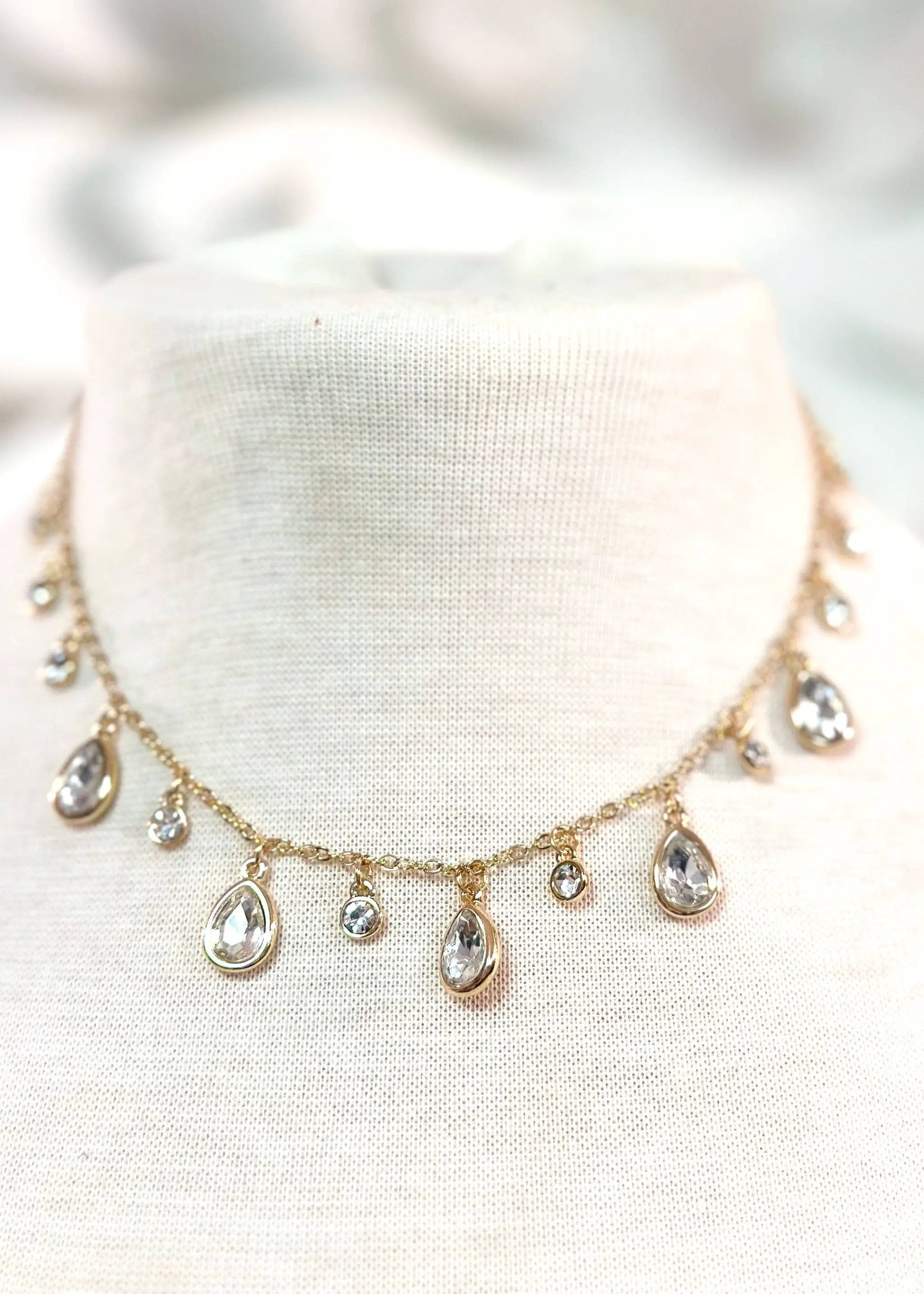 Nette Road Wholesale Take Me Out Necklace: Clear Rhinestone - Necklaces
