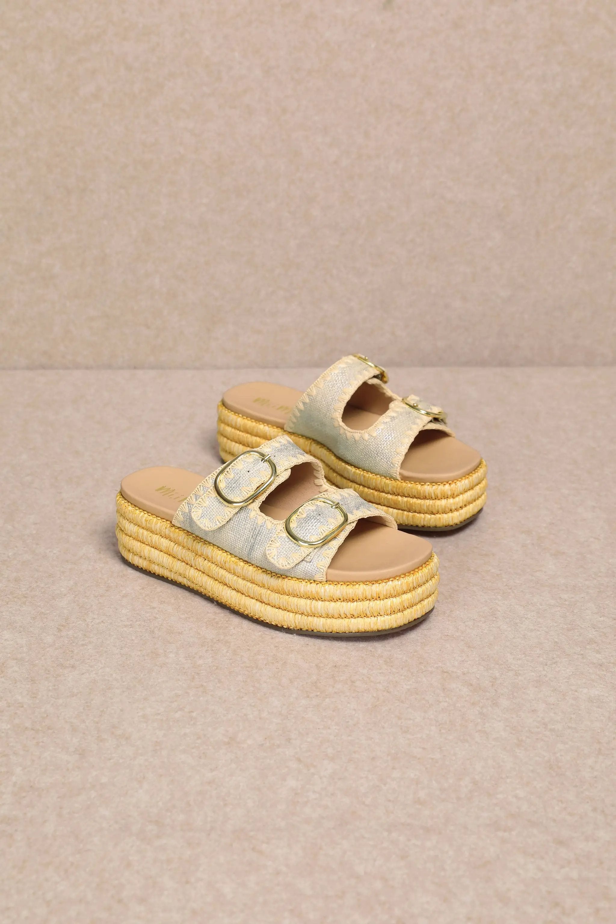 MiiM The HEIDI Platform Sandals: Silver - Sandals