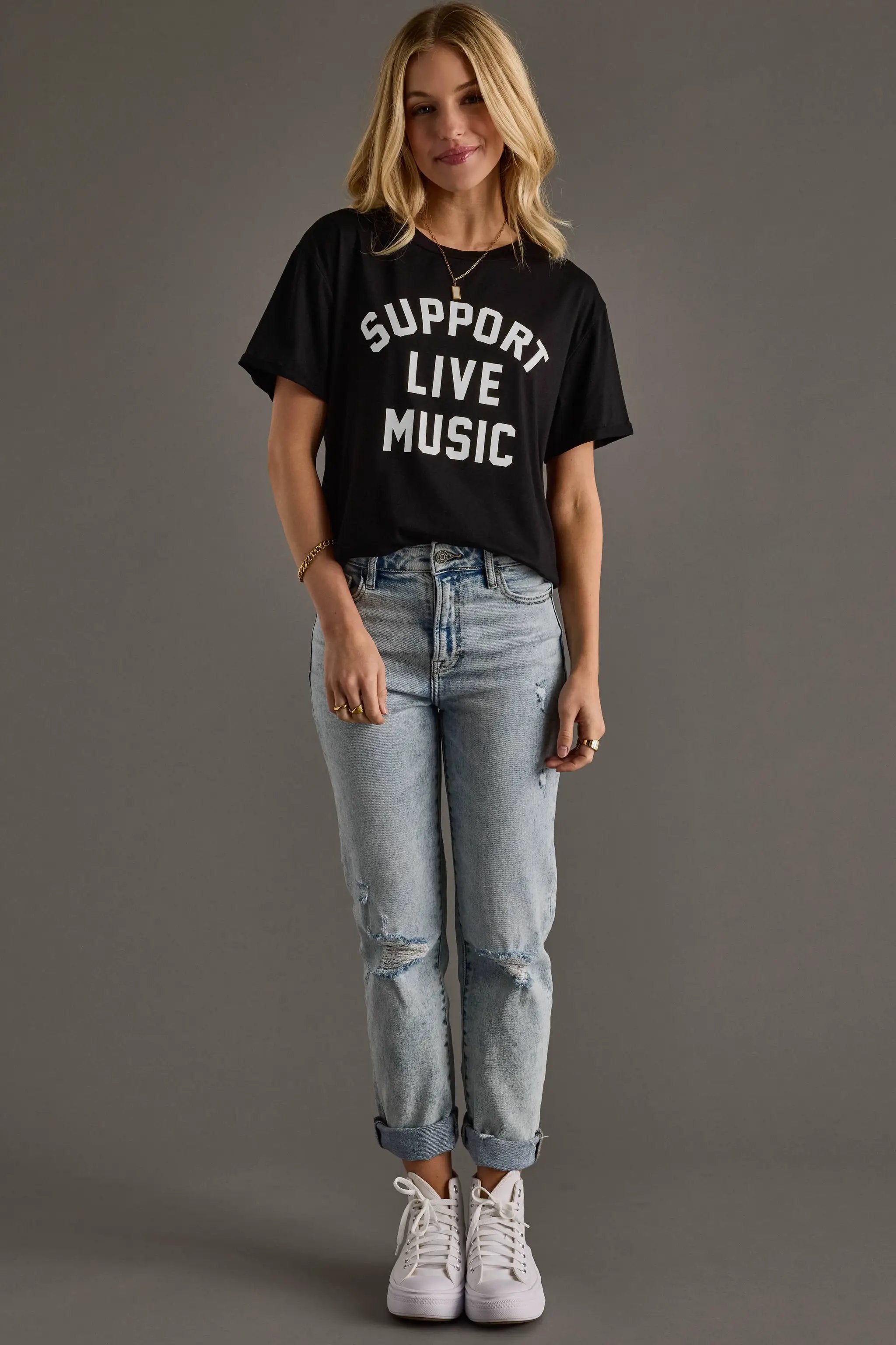 Panache Apparel Co. The Support Live Music Tee: Black - T-Shirts