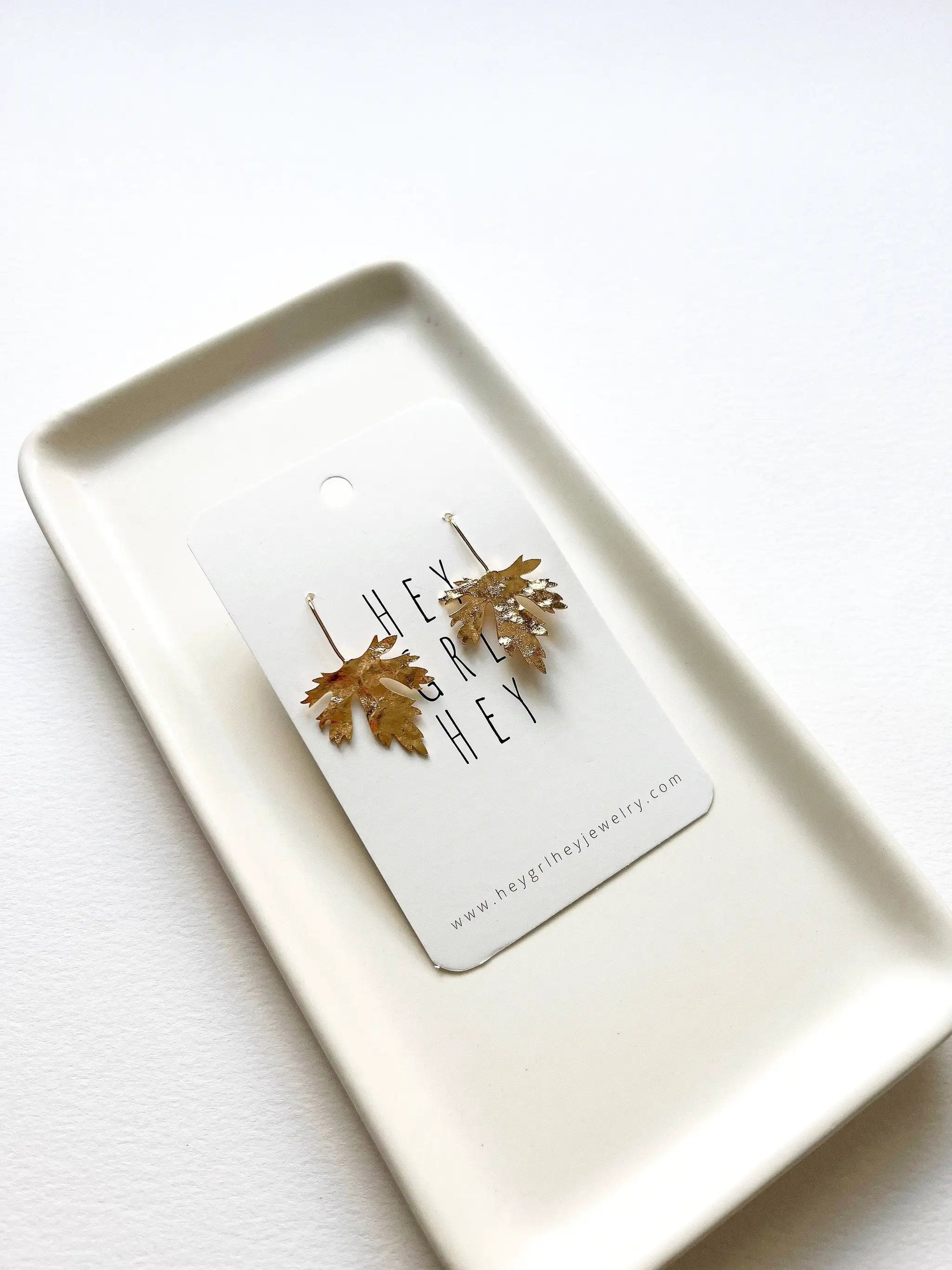 Hey Grl Hey Jewelry The Maple Leaf Earrings in Gold - Earrings