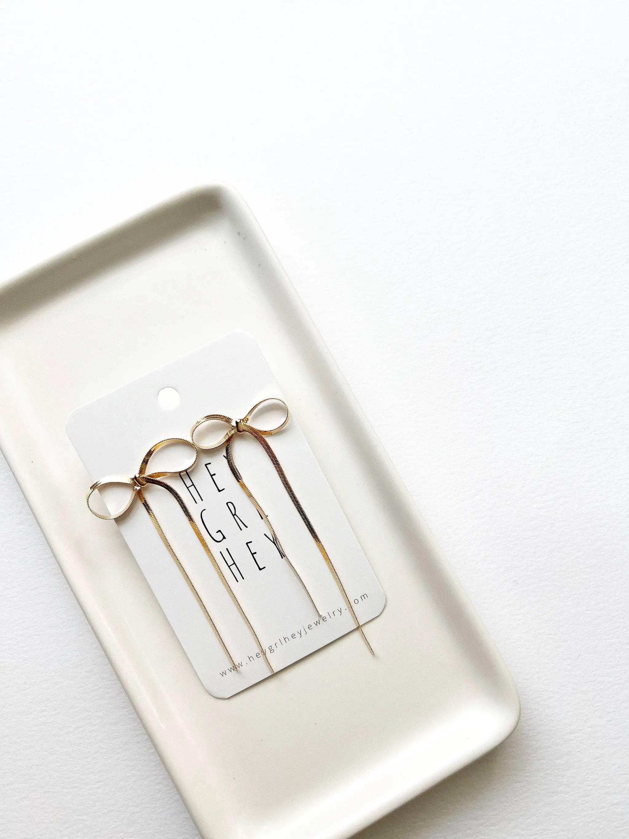 Hey Grl Hey Jewelry The Bexley Bow Earrings in Gold - Earrings