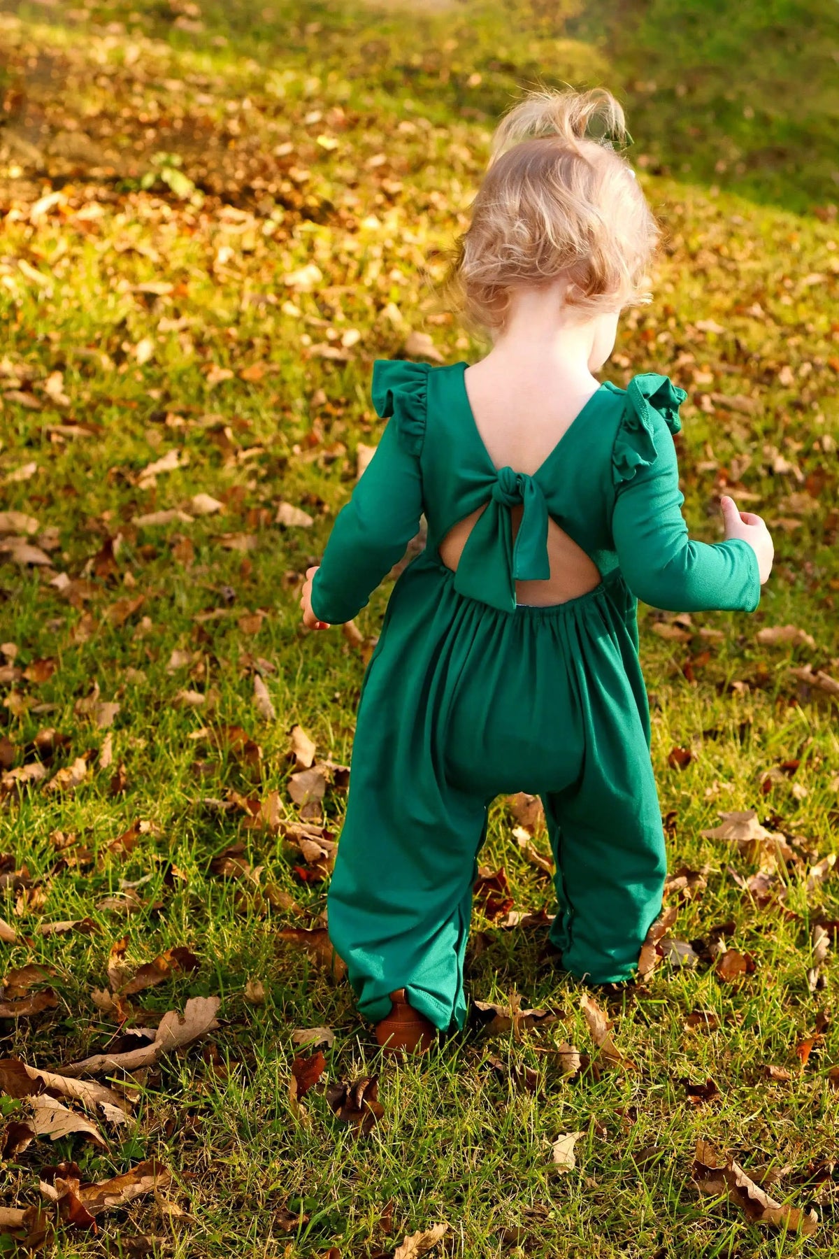 Celebrate Your Tribe Celebrate Your Tribe - Emerald Long Sleeve Jumpsuit: 6-12 month -