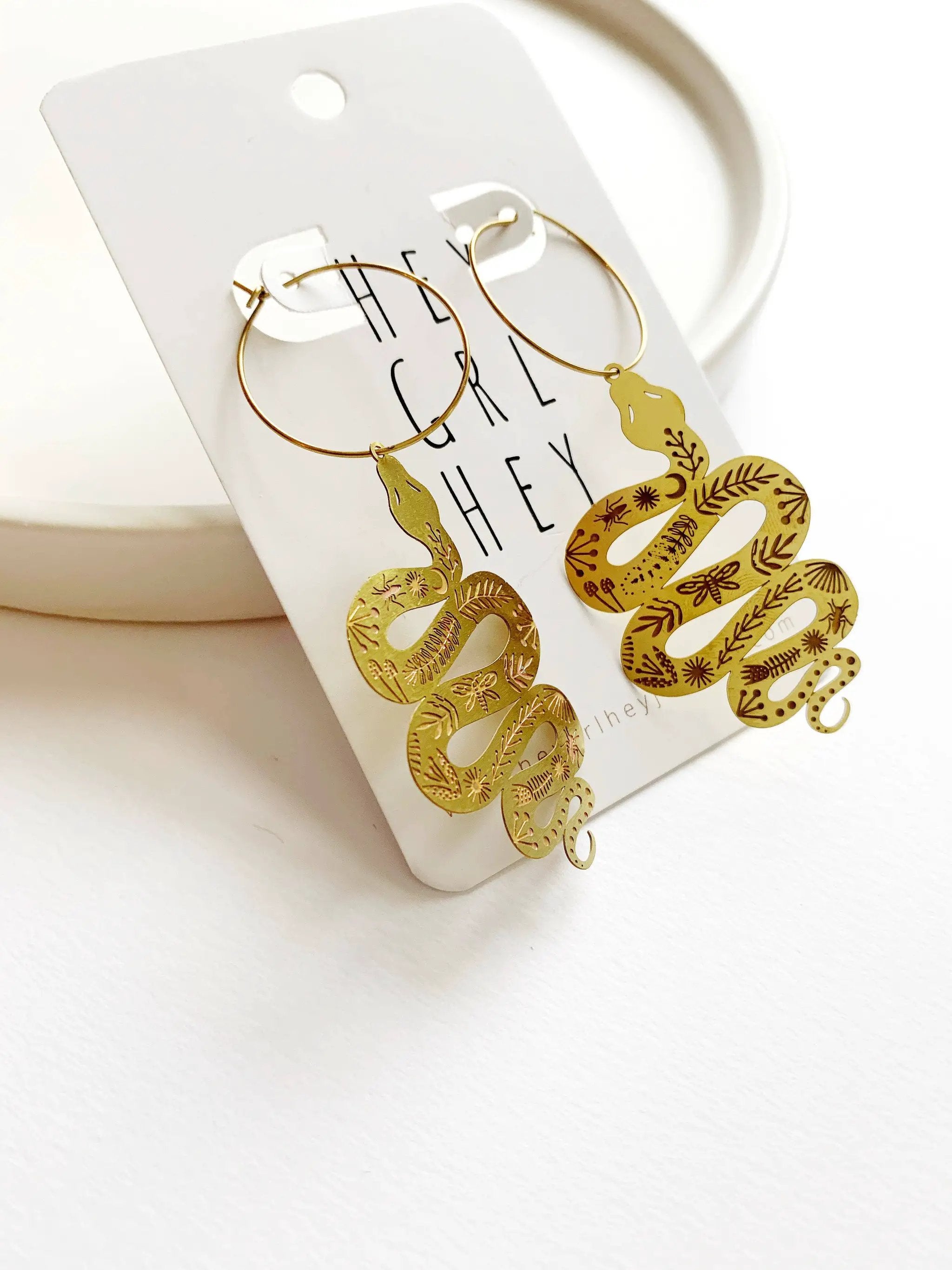 Hey Grl Hey Jewelry The Nagini Snake Earrings - Earrings