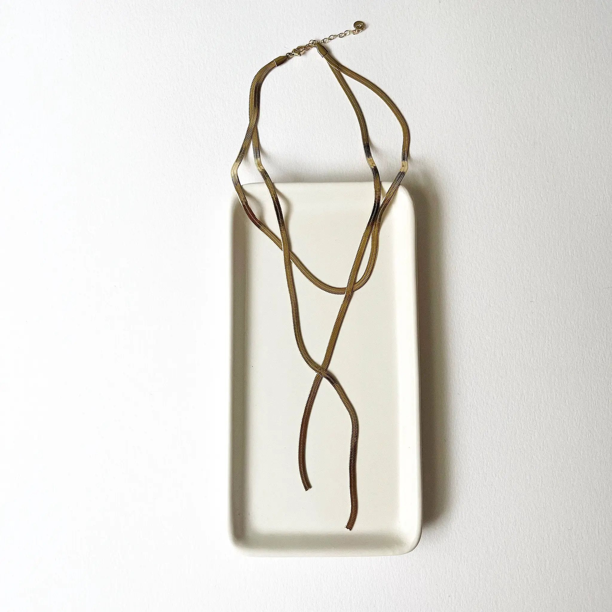 Hey Grl Hey Jewelry Double Layer Snake Chain Necklace - Necklaces