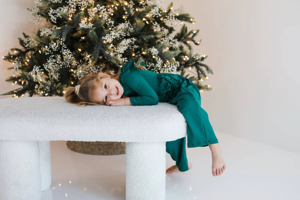 Celebrate Your Tribe Celebrate Your Tribe - Emerald Long Sleeve Jumpsuit: 6-12 month -