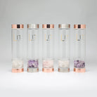 LIT From Within LIT From Within - Rose Gold Crystal Infused Glass Water Bottle - Amethyst -