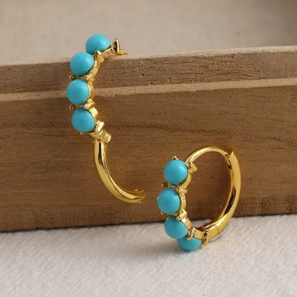 14K Gold Plated Copper Hoop Earrings - Image 4