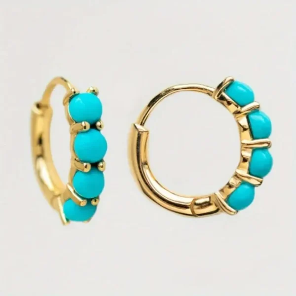 14K Gold Plated Copper Hoop Earrings - Image 3