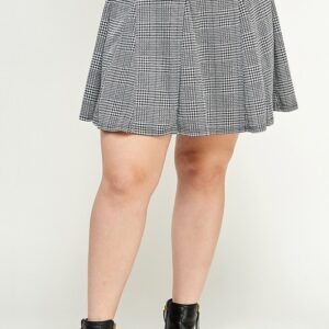 Black and white plaid skater skirt.