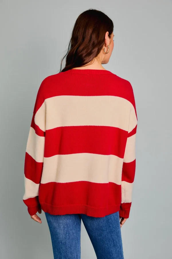 Round Neck Stripe Sweater - Image 4