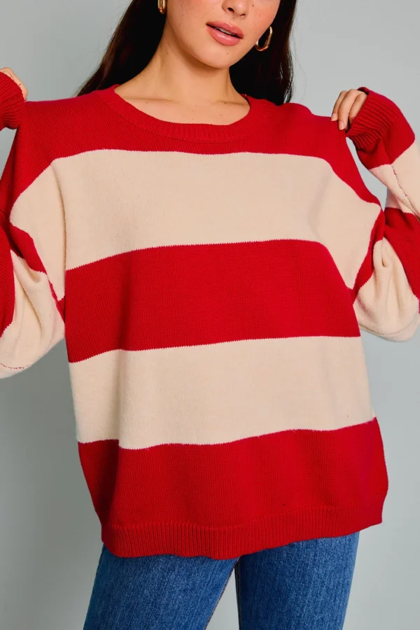 Round Neck Stripe Sweater