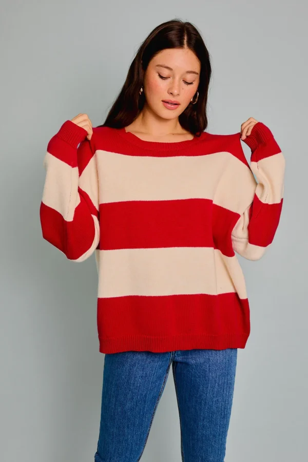 Round Neck Stripe Sweater - Image 5