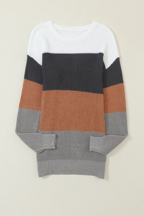 Color Block O-Neck Sweater - Image 10